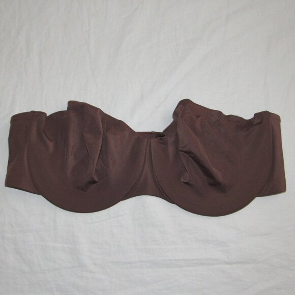 Skims Fits Everybody Unlined Strapless Bra Brown sz 40D 40 D Underwire - Picture 1 of 3